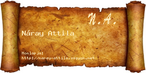 Náray Attila névjegykártya